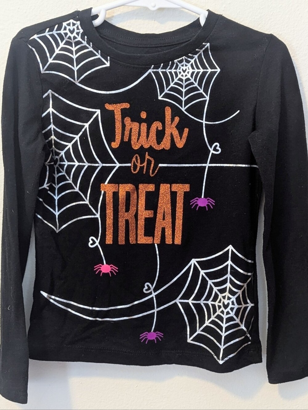 Way To Celebrate Kids' Black "Trick or Treat" Long-Sleeve Halloween Top
